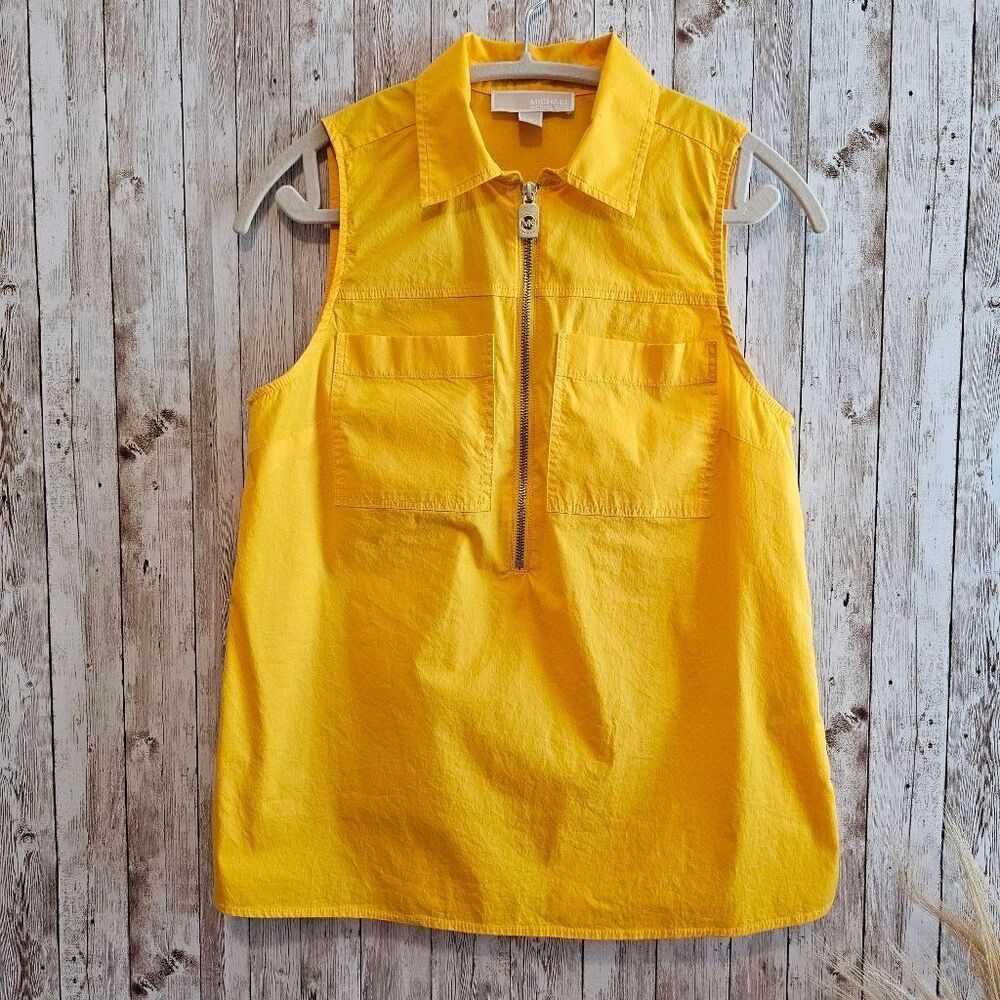 Women's Michael Kors Yellow Sleeveless Shirt Size S NWOT